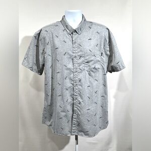 MOLOKAI‎ Gray paper airplane print short sleeve shirt size XXL.